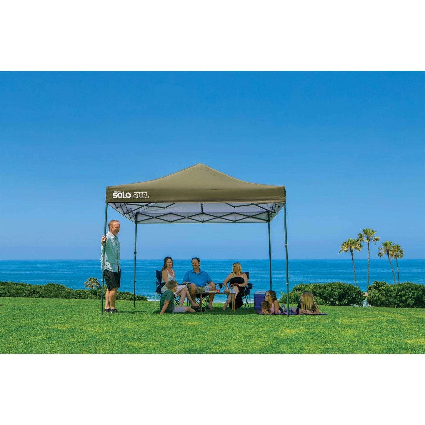 Quik Shade Pop Up Canopies Quik Shade | Solo Steel 100 10' x 10' Straight Leg Canopy - Olive 167549DS