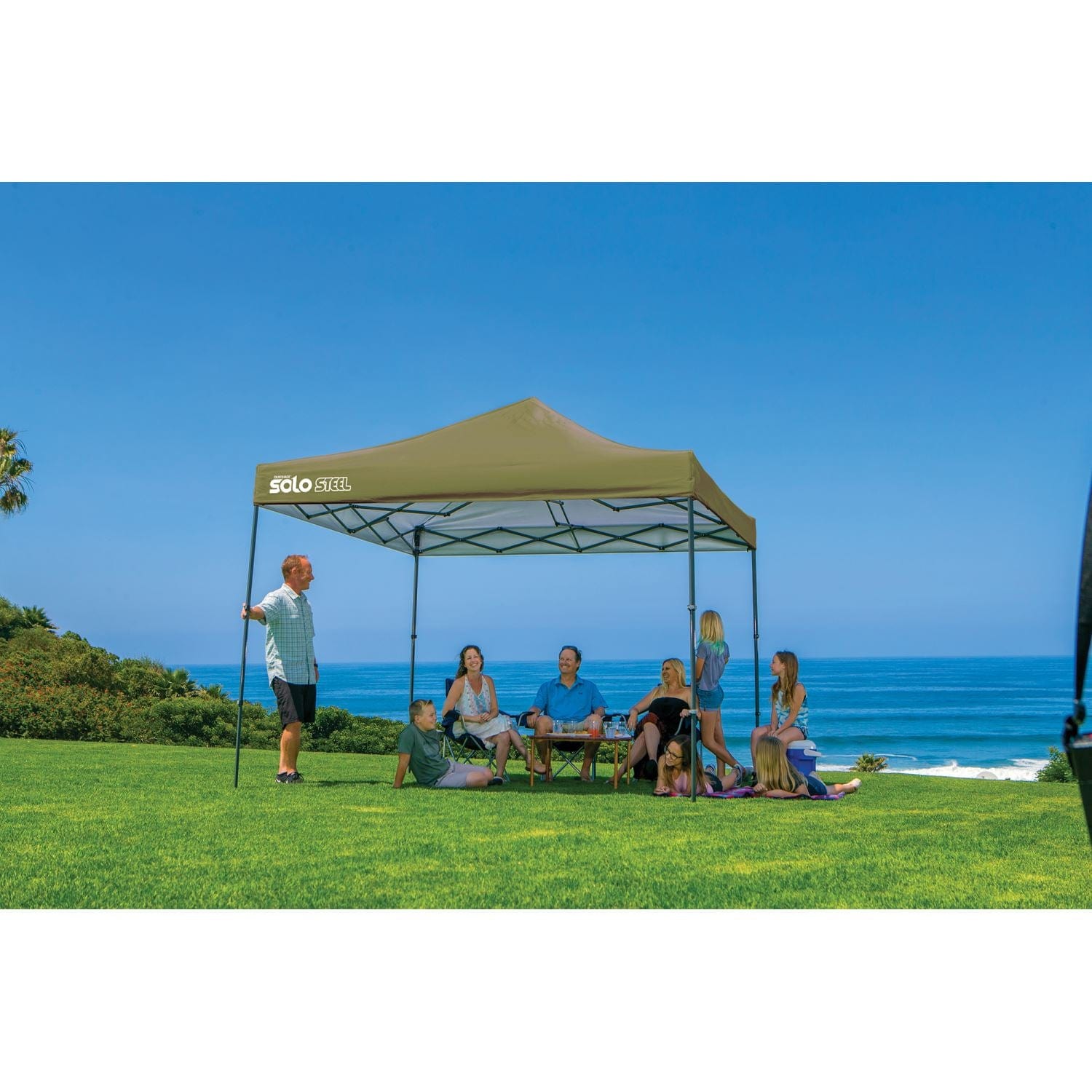 Quik Shade Pop Up Canopies Quik Shade | Solo Steel 100 10' x 10' Straight Leg Canopy - Olive 167549DS