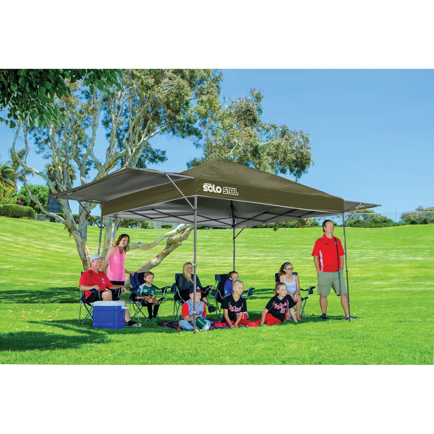 Quik Shade Pop Up Canopies Quik Shade | Solo Steel 170 10' x 17' Straight Leg Canopy - Olive 167550DS
