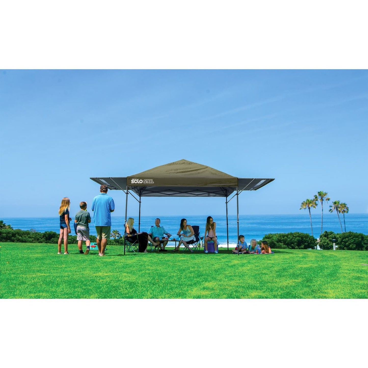 Quik Shade Pop Up Canopies Quik Shade | Solo Steel 170 10' x 17' Straight Leg Canopy - Olive 167550DS