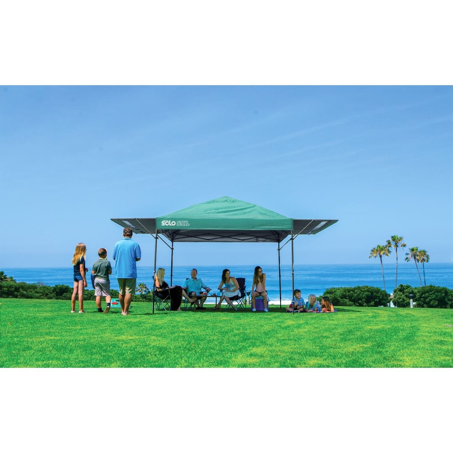 Quik Shade Pop Up Canopies Quik Shade | Solo Steel 170 10' x 17' Straight Leg Canopy - Turquoise 167538DS