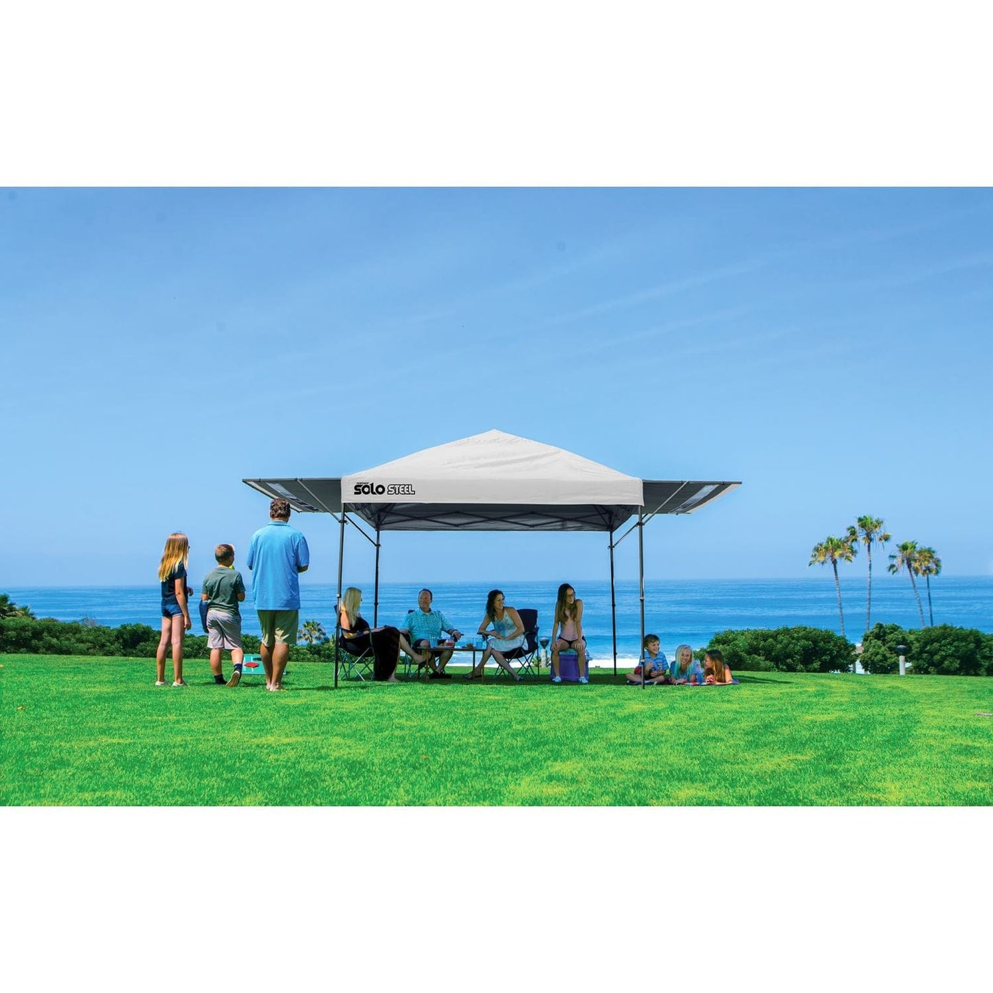 Quik Shade Pop Up Canopies Quik Shade | Solo Steel 170 10' x 17' Straight Leg Canopy - White 167523DS