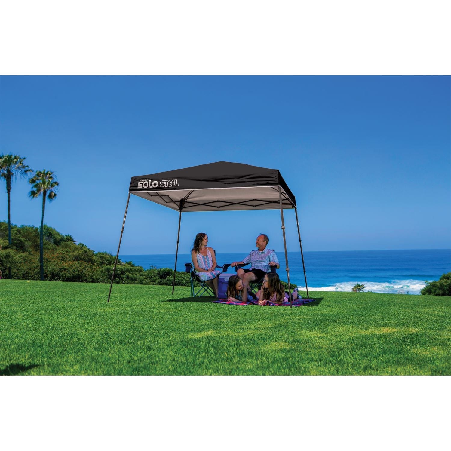 Quik Shade Pop Up Canopies Quik Shade | Solo Steel 50 9' x 9' Slant Leg Canopy - Black 167558DS