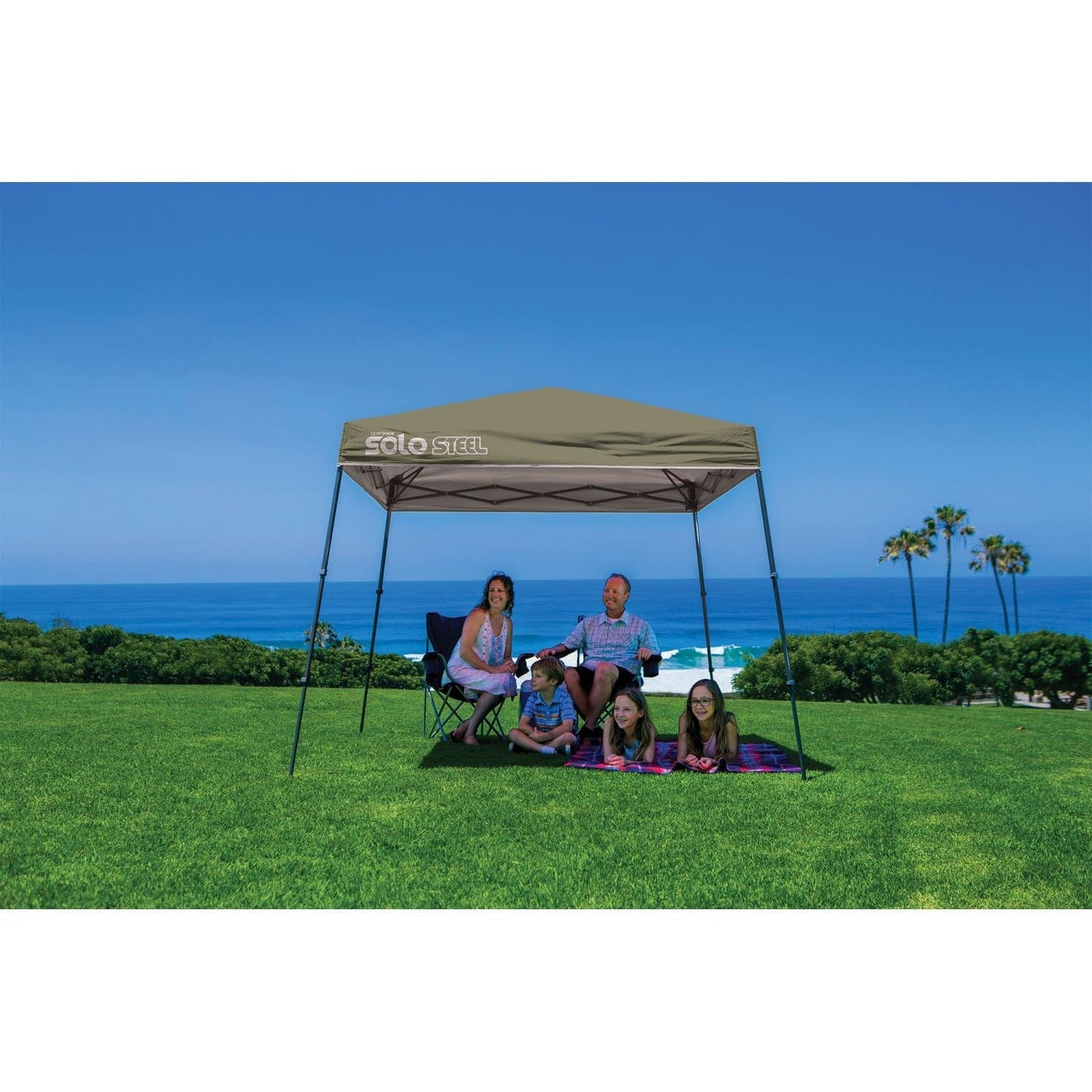 Quik Shade Pop Up Canopies Quik Shade | Solo Steel 50 9' x 9' Slant Leg Canopy - Khaki 167539DS