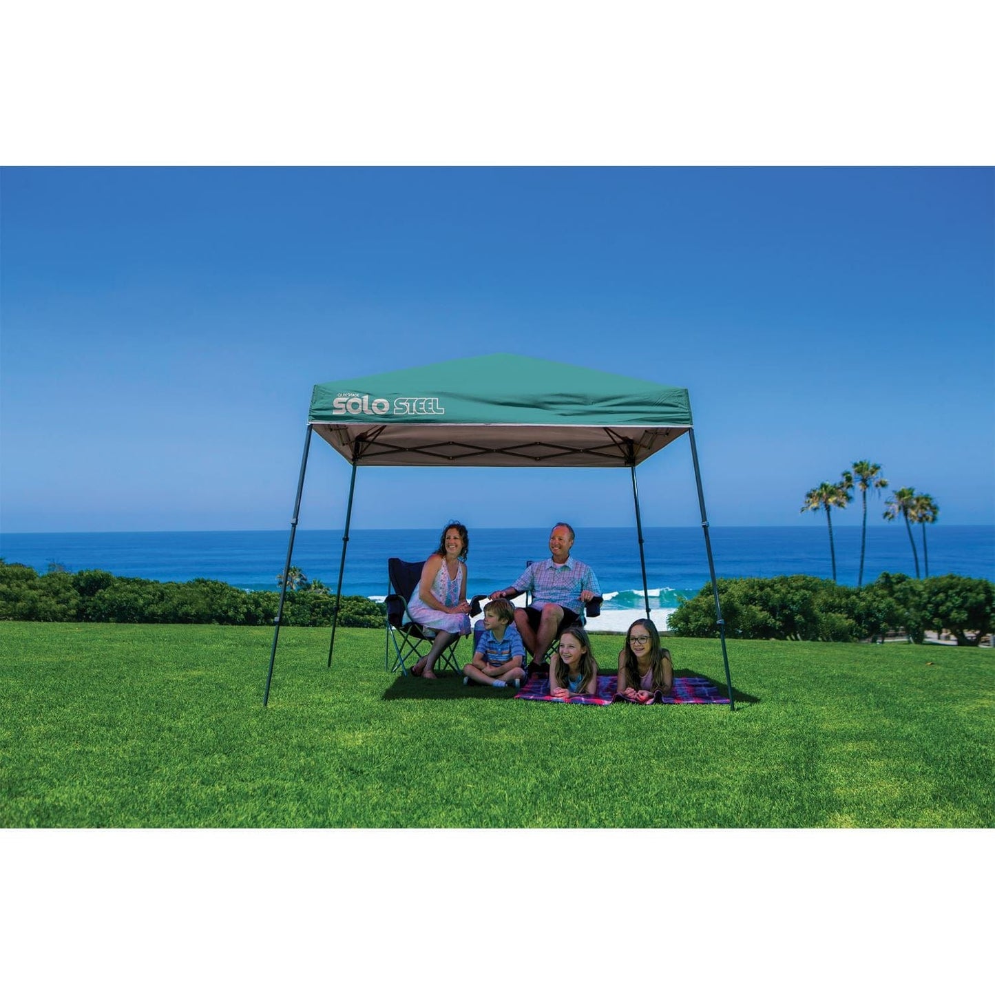 Quik Shade Pop Up Canopies Quik Shade | Solo Steel 50 9' x 9' Slant Leg Canopy - Turquoise 167533DS