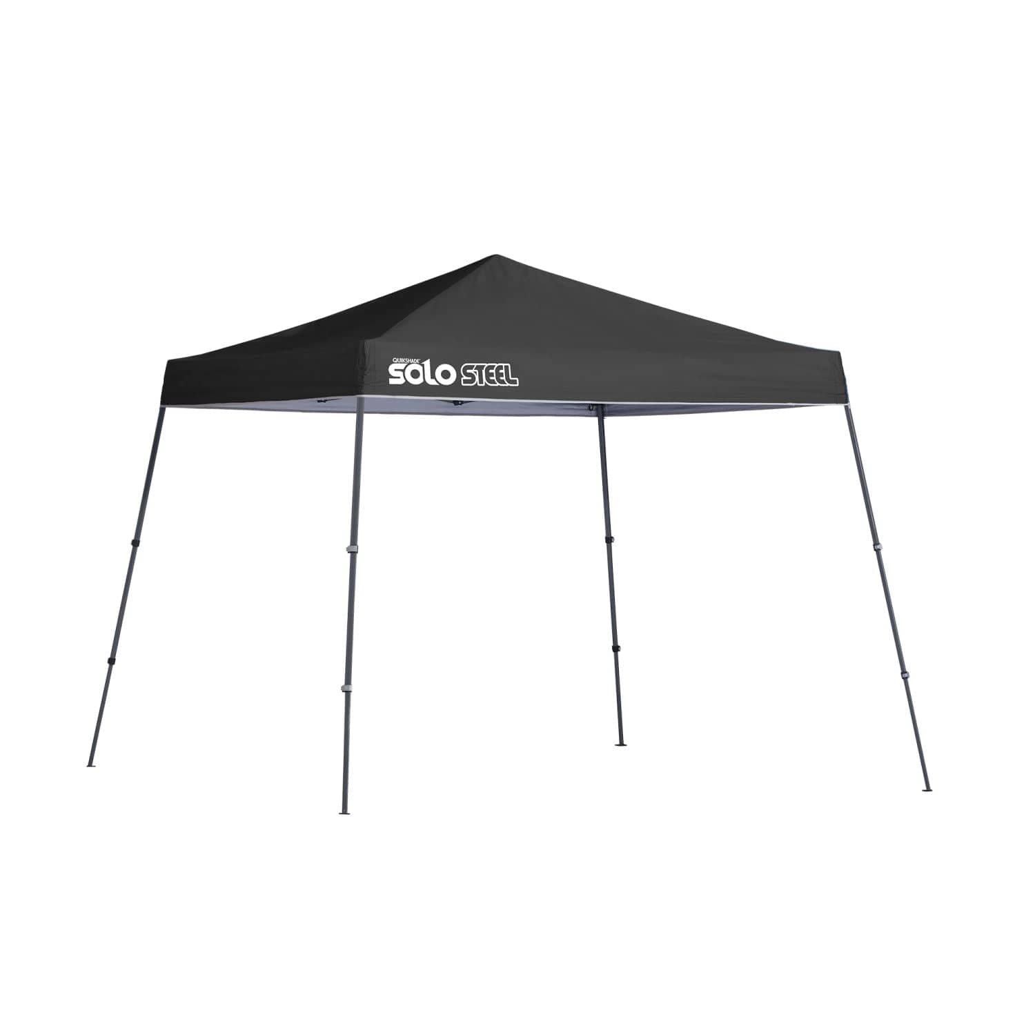 Quik Shade Pop Up Canopies Quik Shade | Solo Steel 64 10' x 10' Slant Leg Canopy - Black 167554DS