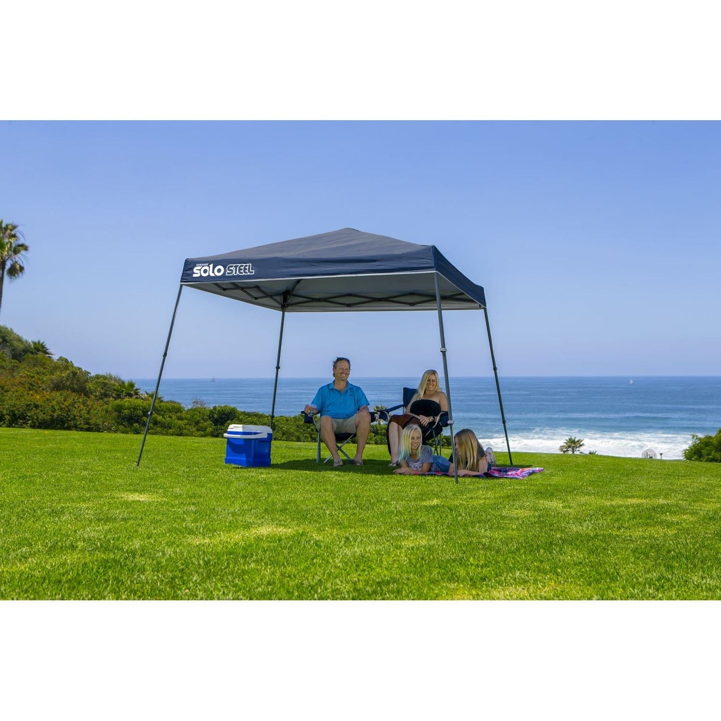 Quik Shade Pop Up Canopies Quik Shade | Solo Steel 64 10' x 10' Slant Leg Canopy - Midnight Blue 164184DS