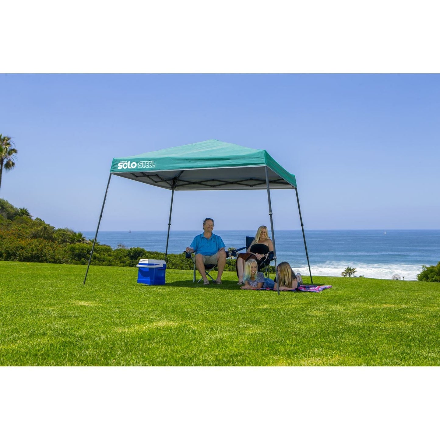 Quik Shade Pop Up Canopies Quik Shade | Solo Steel 64 10' x 10' Slant Leg Canopy - Turquoise 167534DS