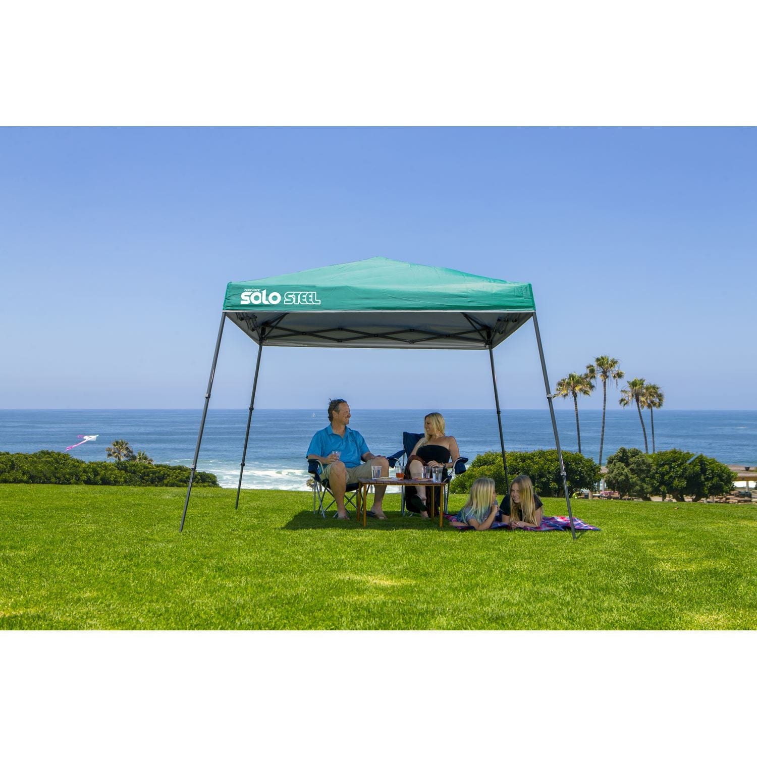 Quik Shade Pop Up Canopies Quik Shade | Solo Steel 64 10' x 10' Slant Leg Canopy - Turquoise 167534DS