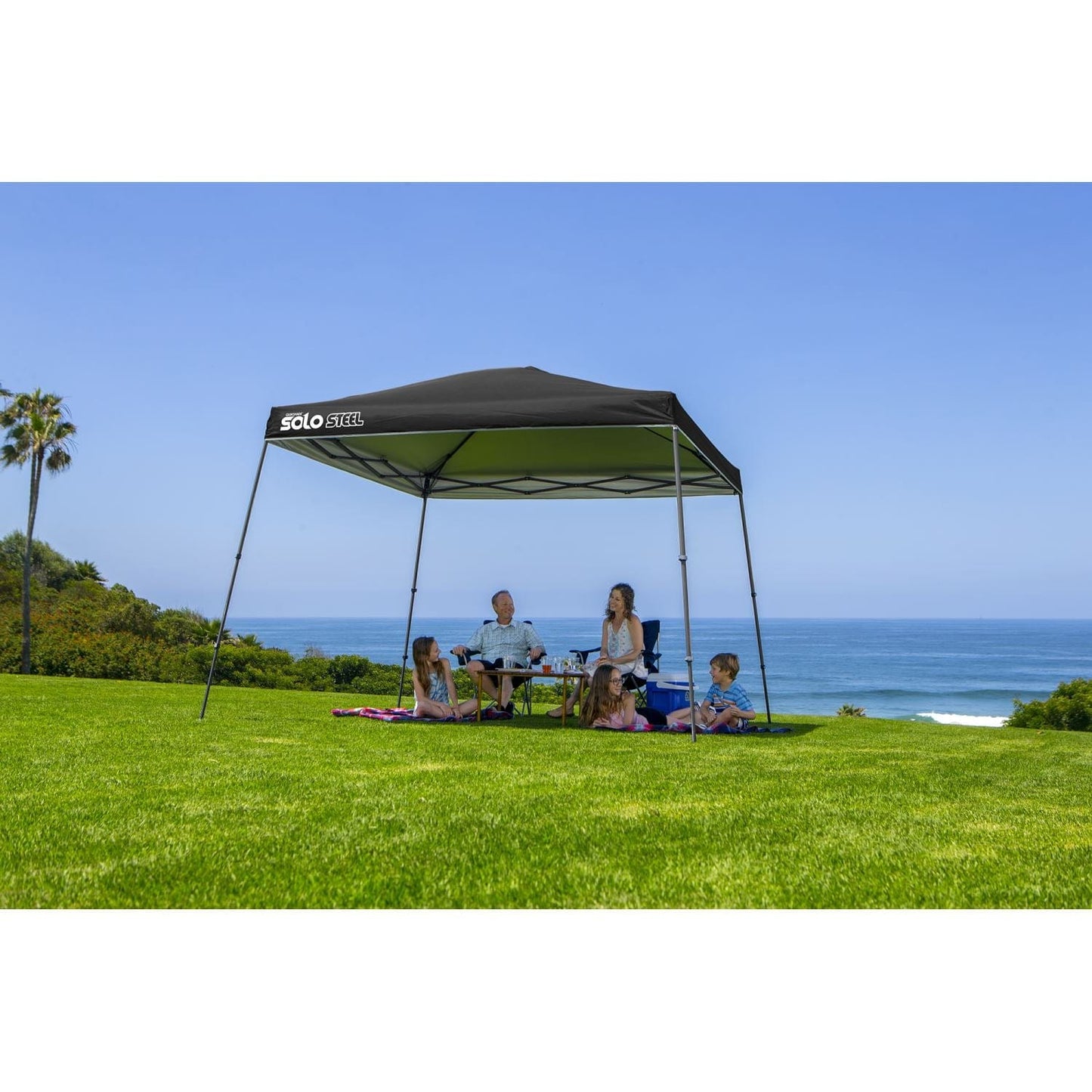 Quik Shade Pop Up Canopies Quik Shade | Solo Steel 90 11' x 11' Slant Leg Canopy - Black 167559DS