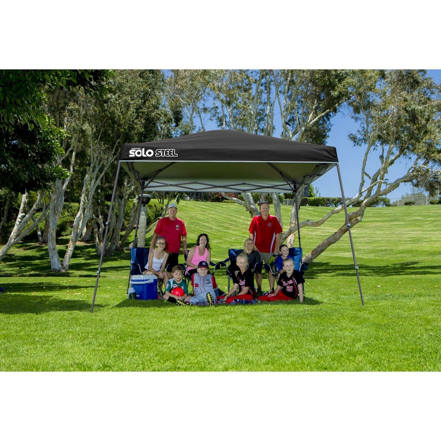 Quik Shade Pop Up Canopies Quik Shade | Solo Steel 90 11' x 11' Slant Leg Canopy - Black 167559DS