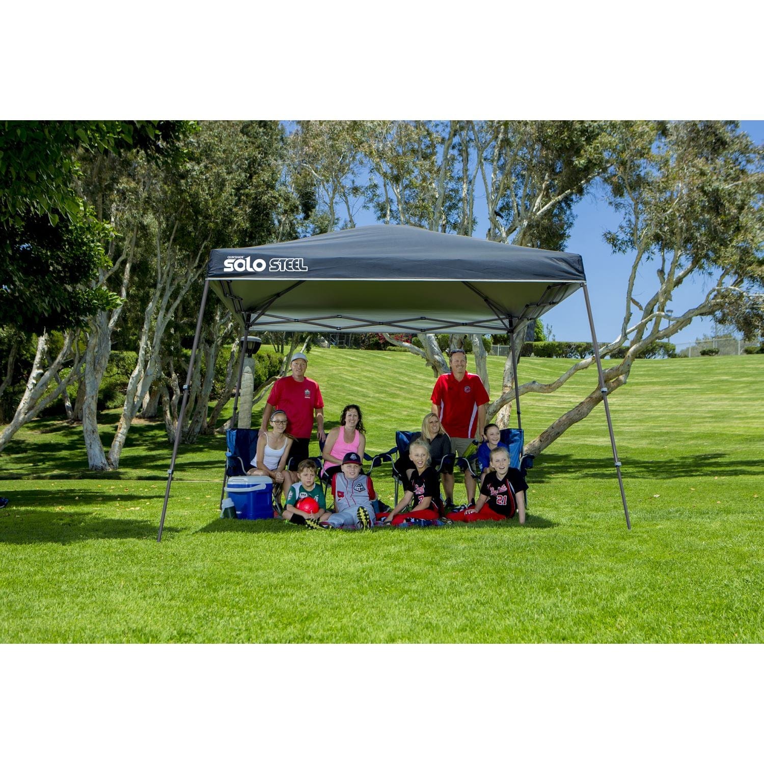 Quik Shade Pop Up Canopies Quik Shade | Solo Steel 90 11' x 11' Slant Leg Canopy - Midnight Blue 167525DS