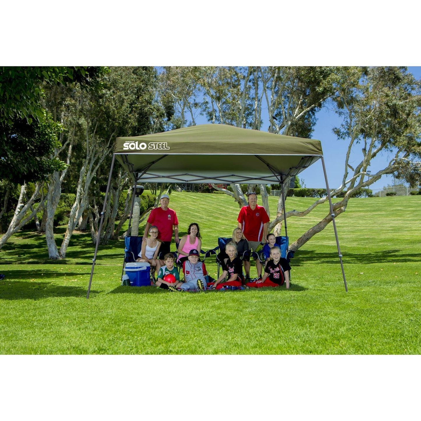 Quik Shade Pop Up Canopies Quik Shade | Solo Steel 90 11' x 11' Slant Leg Canopy - Olive 167548DS
