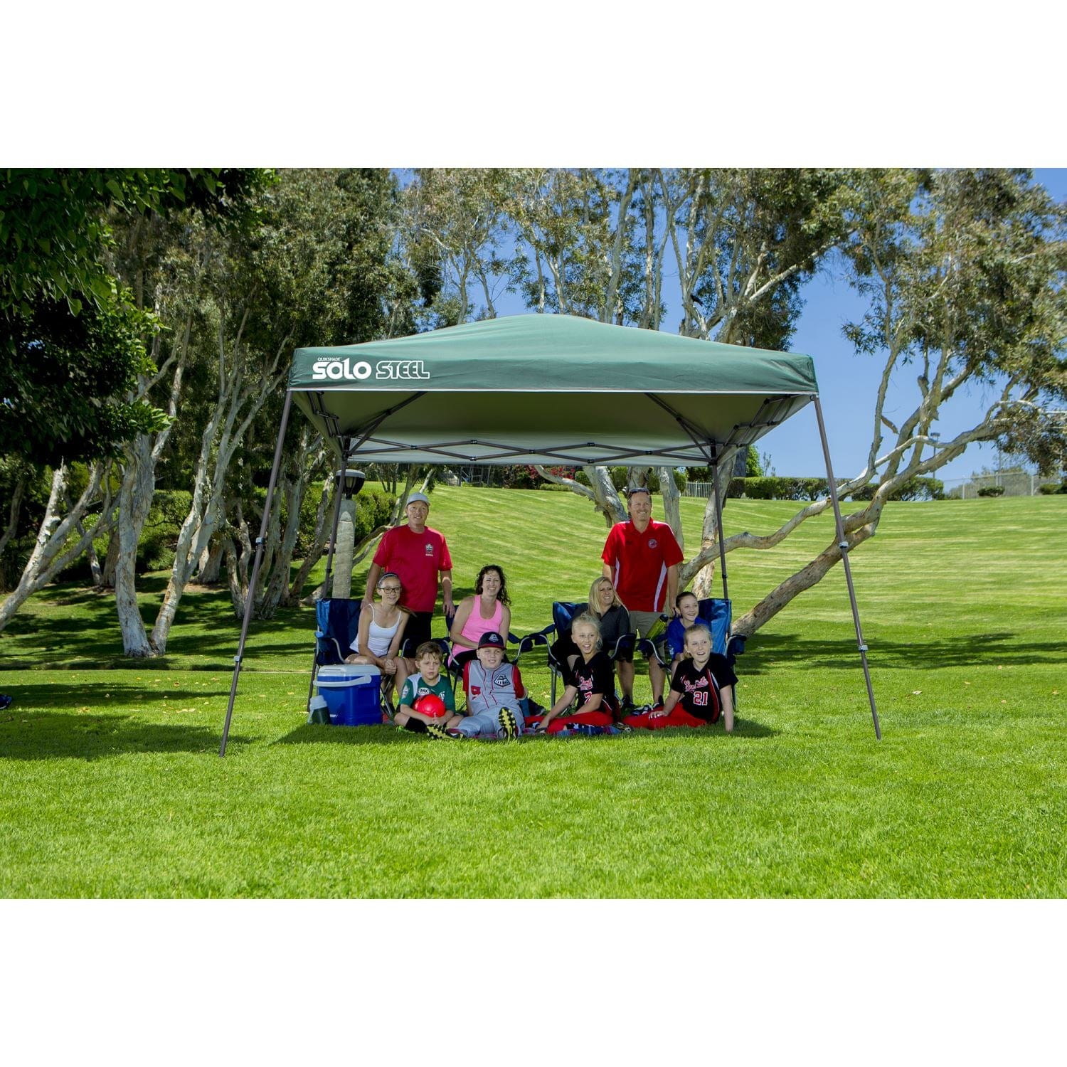 Quik Shade Pop Up Canopies Quik Shade | Solo Steel 90 11' x 11' Slant Leg Canopy - Turquoise 167536DS