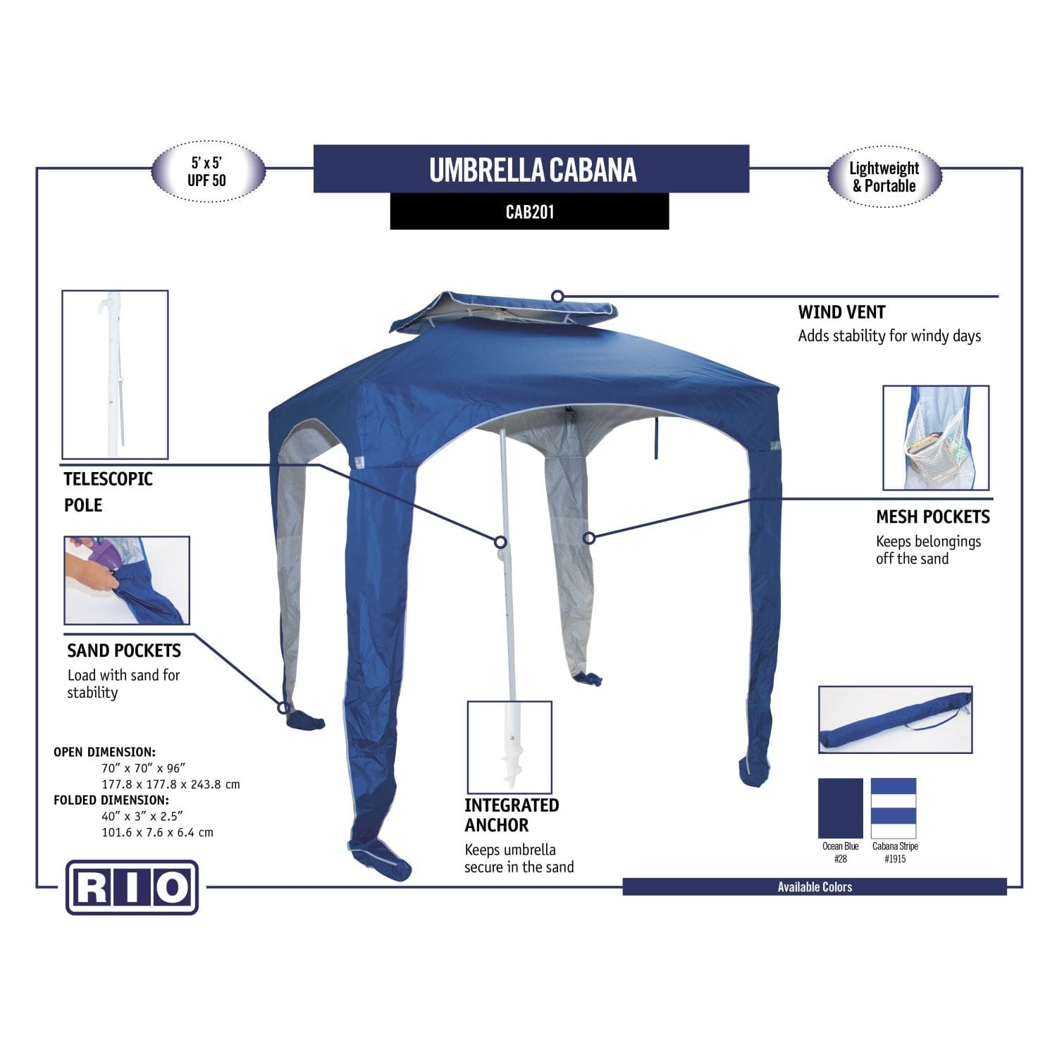 Rio brands discount sol cabana blue