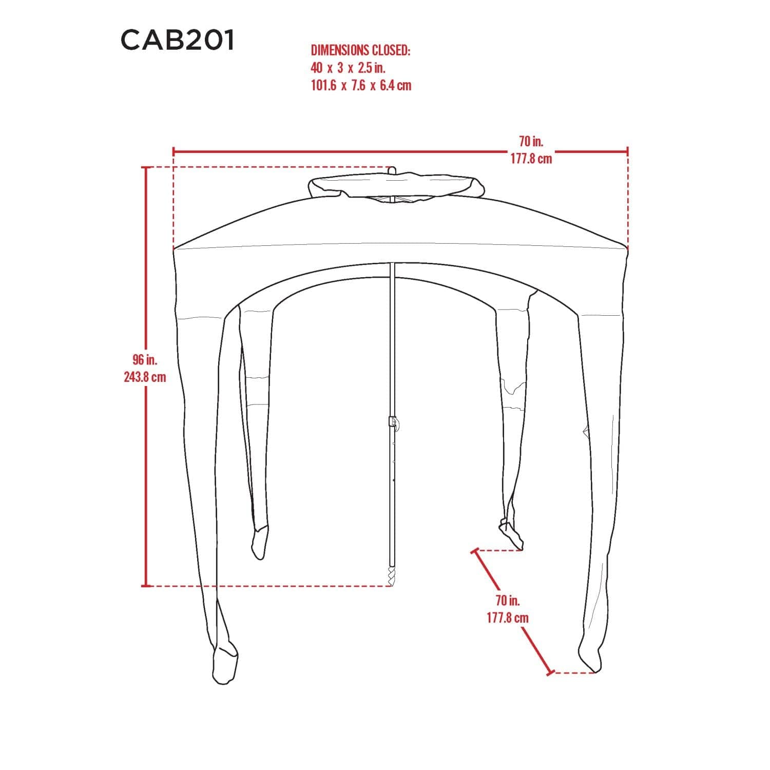 RIO Beach Shelter RIO Beach | Umbrella Cabana 5 X 5 ft. CAB201-1915-1