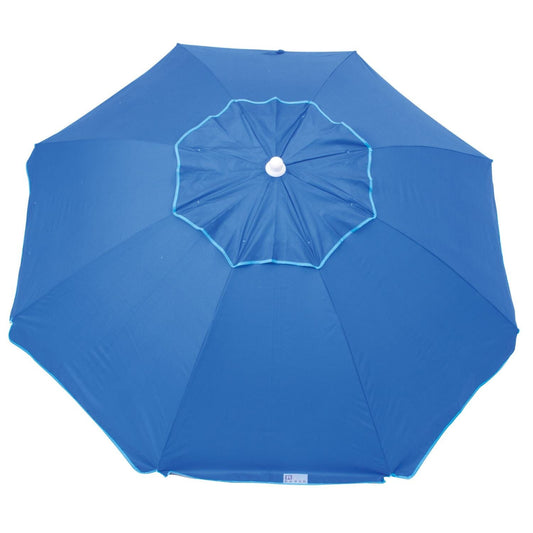 RIO Beach Umbrella RIO | 6.5 ft Tilt Beach Blue Umbrella With Integrated Sand Anchor UB76-46-1