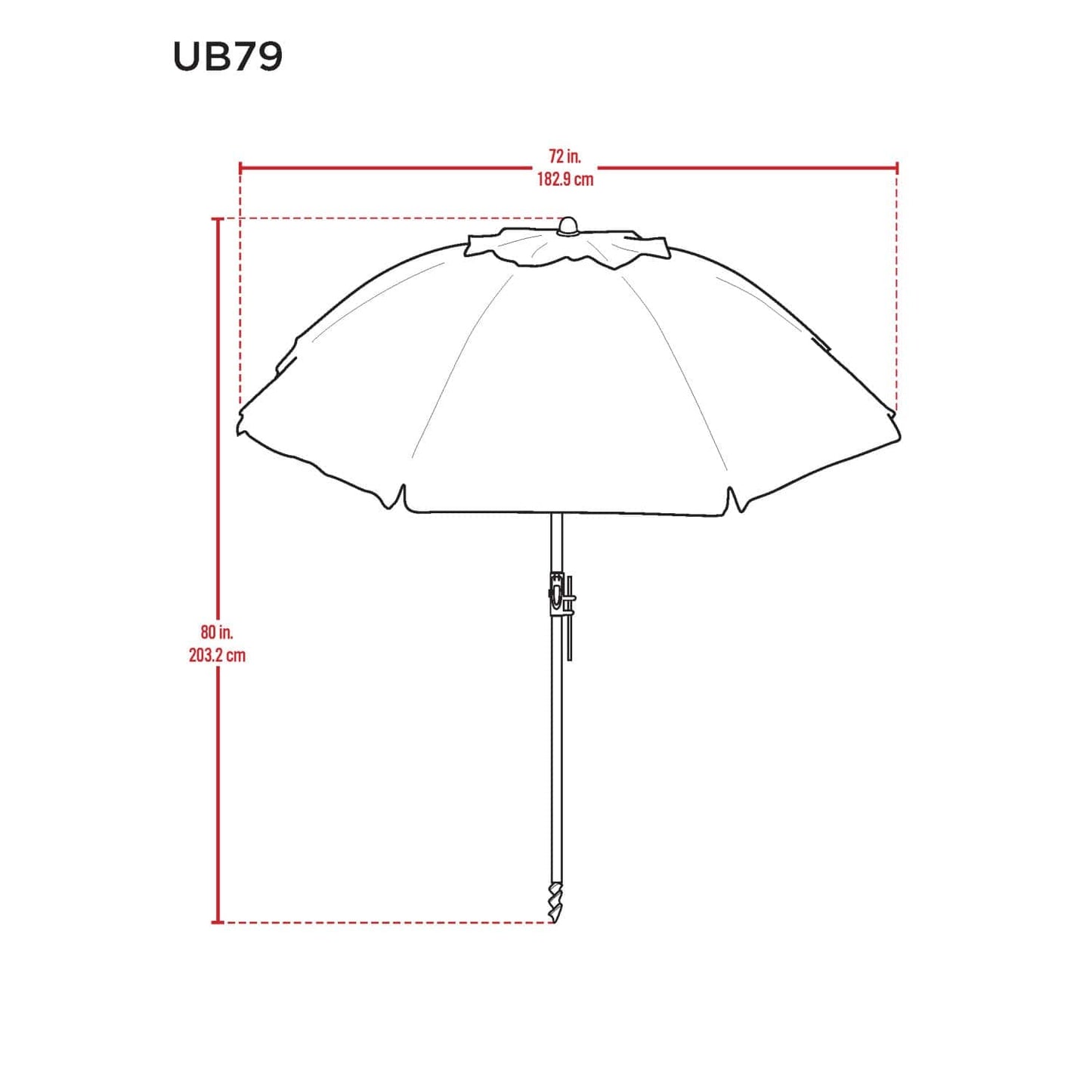 Rio Beach Beach Umbrella Rio Beach | 6 ft Beach Umbrella With Integrated Sand Anchor - Blue White Stripe UB79-2212-1