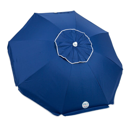 Rio Beach Beach Umbrella Rio Beach | 7 ft Beach Umbrella With Sand Anchor - Dark Blue UB77-28-1