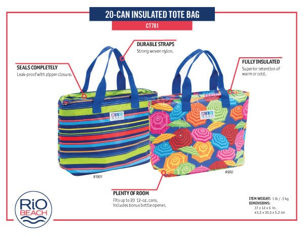 RIO Insulated Bags RIO Gear | Insulated Tote Bag - Umbrella Print CT781-900-1