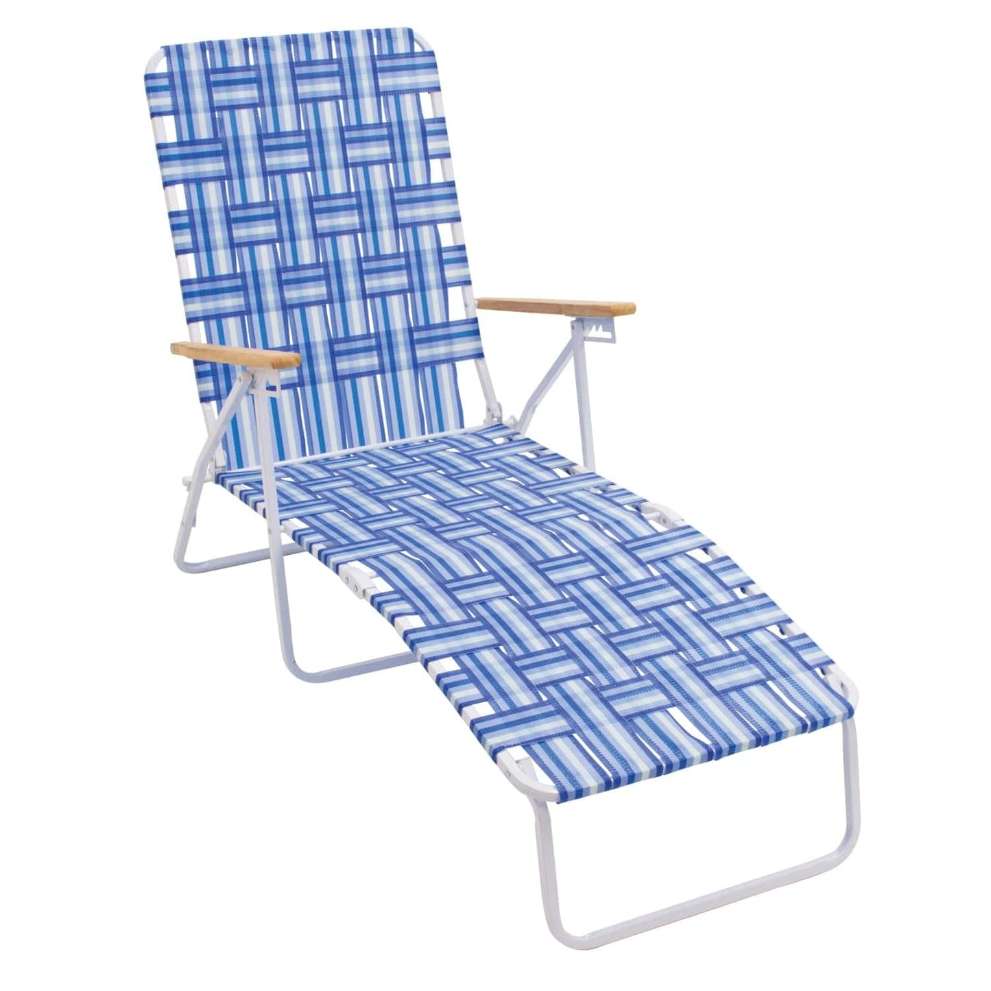 RIO Outdoor Lounger RIO Beach | Steel Web Chaise Lounge - Blue White BY405-0128-1