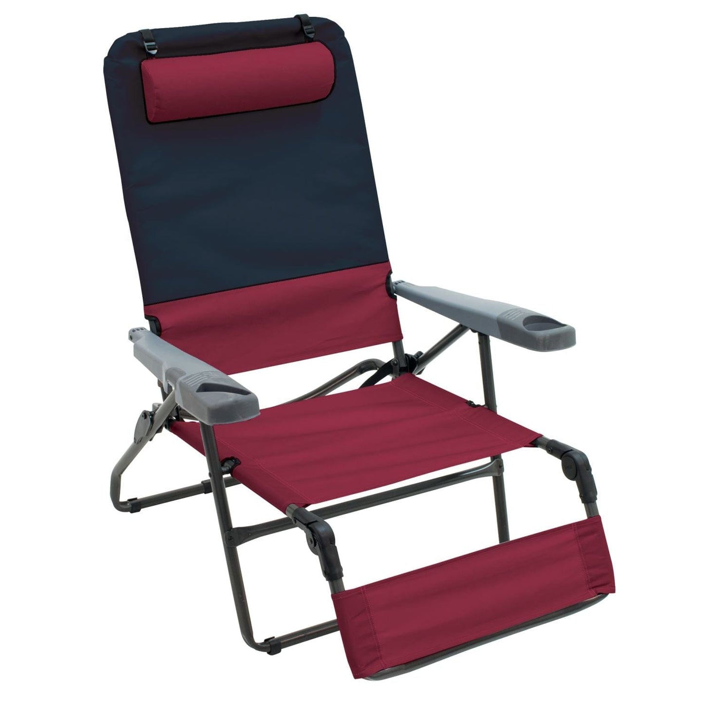 RIO Patio Furniture RIO Gear | 4-Position Ottoman Lounger - Charcoal/Oxblood GR569-430-1