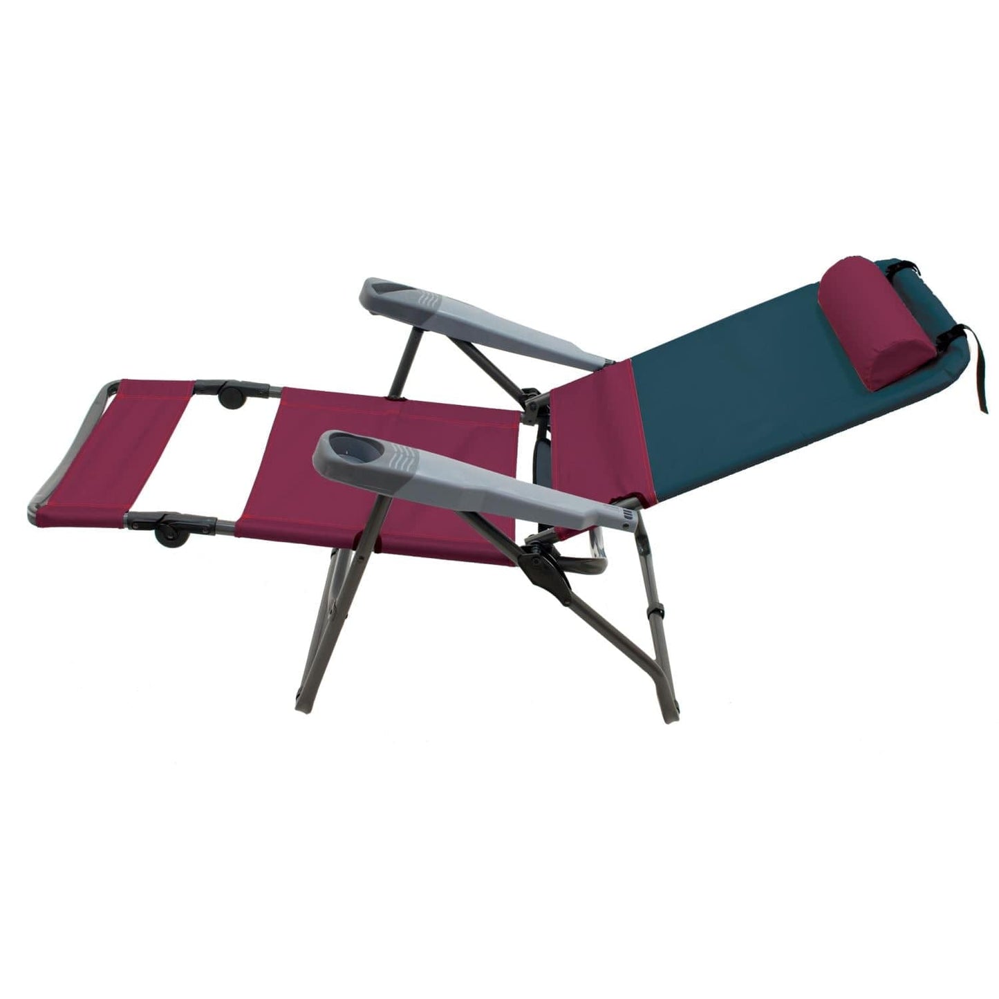 RIO Patio Furniture RIO Gear | 4-Position Ottoman Lounger - Charcoal/Oxblood GR569-430-1