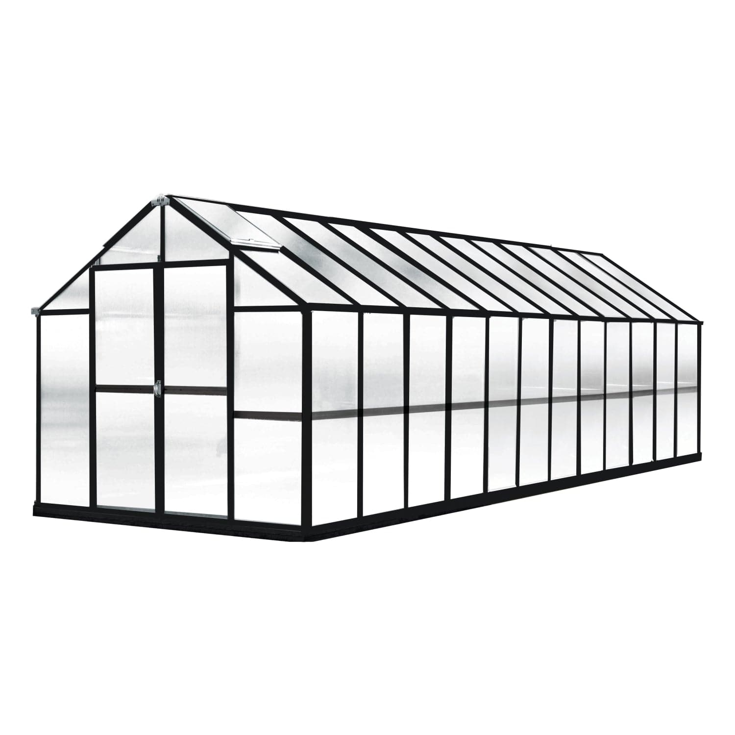 Riverstone Industries Deluxe Greenhouse Kit 24' x 8' x 7'6" Riverstone | MONT Growers Edition Greenhouse - Black Finish MONT-24-BK-GROWERS