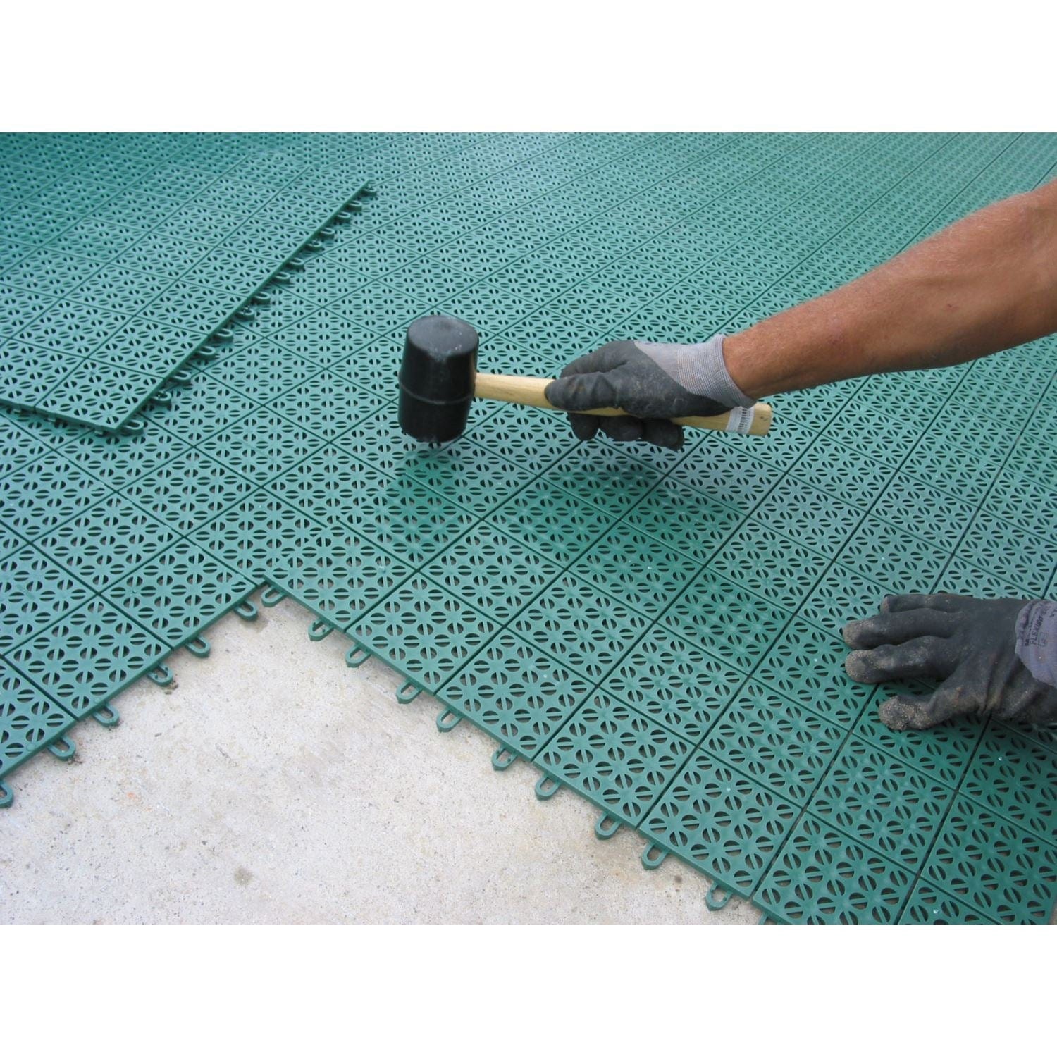 Blue Regenerated 22 in. x 22 in. Polypropylene Interlocking Floor Mat System (Set of 4 Tiles) Blue Regenerated 22 in. x 22 in. Polypropylene Interlocking Floor Mat System (Set of 4 Tiles)