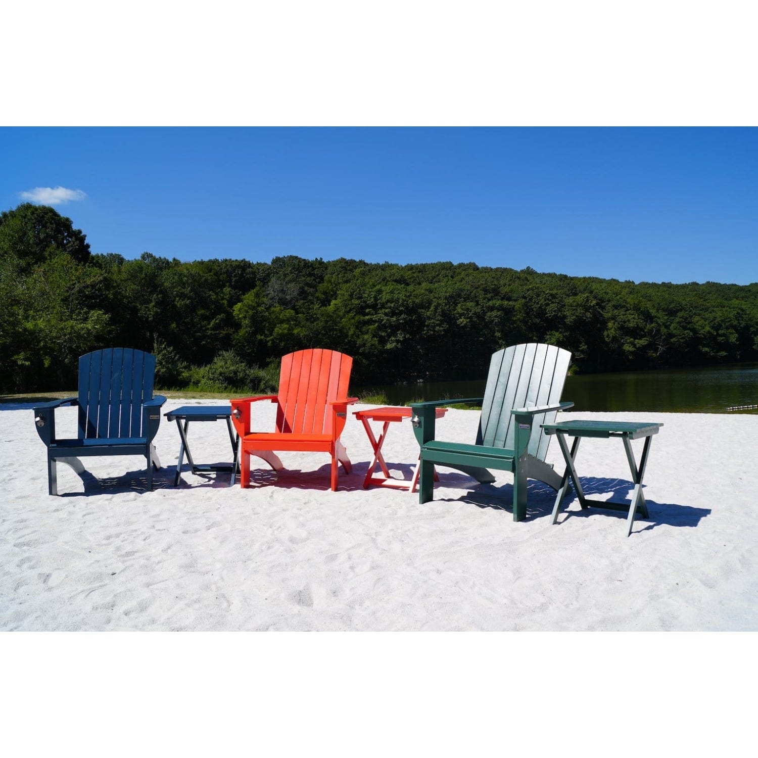 Riverstone Adirondack Chair with Side Table Navy Blue