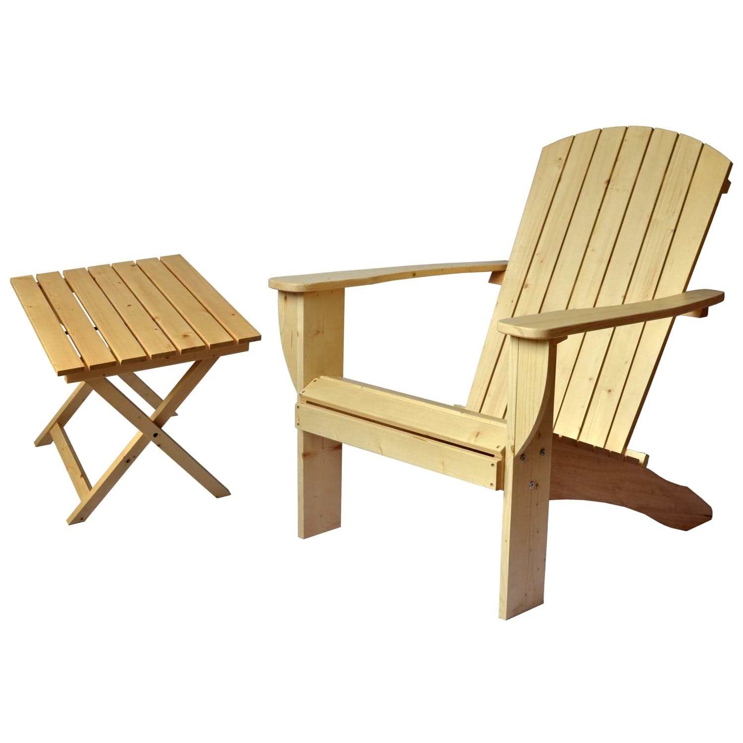 Riverstone Industries Outdoor Chairs Riverstone | Adirondack Chair with Side Table - Unfinished RSI-AC-NA-T