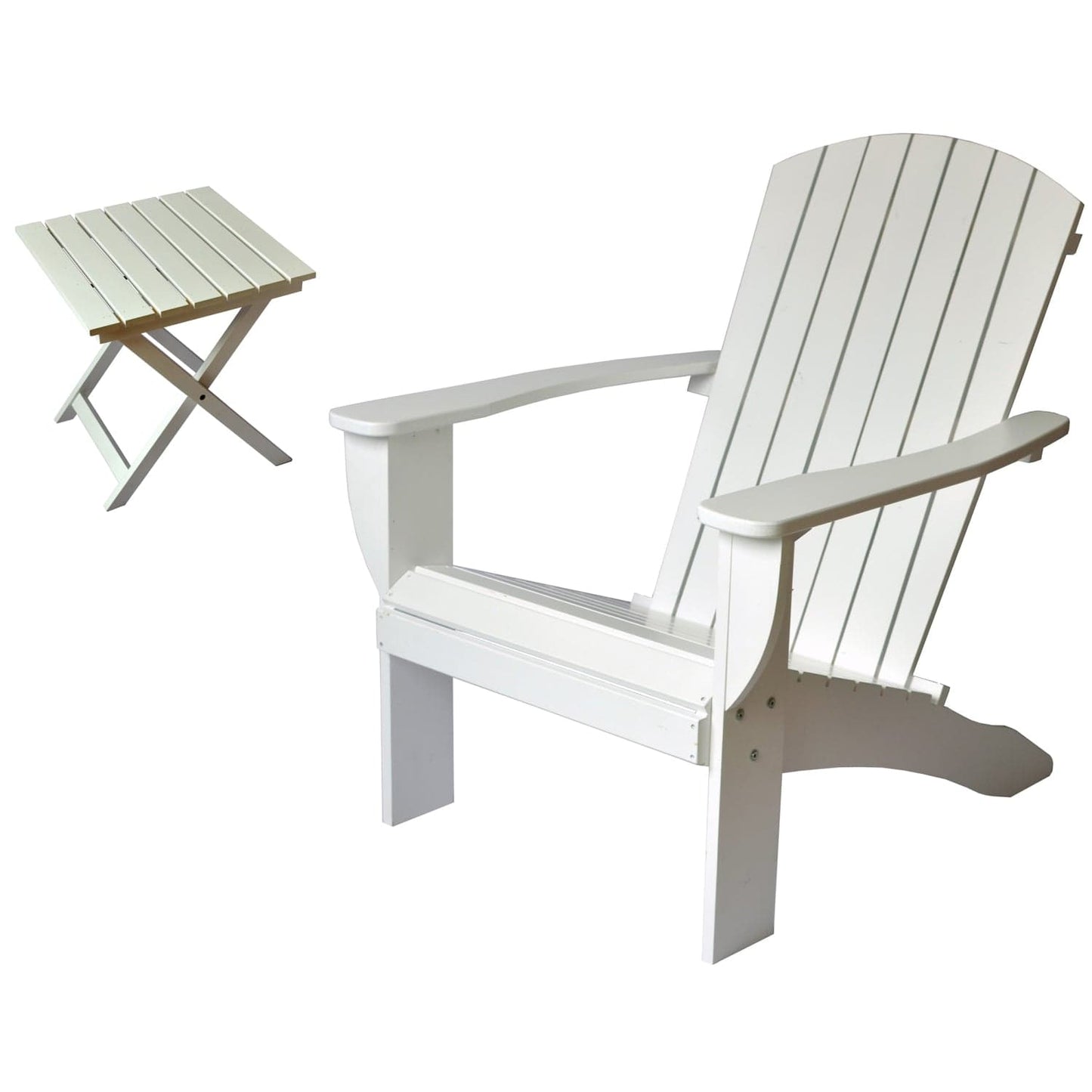 Riverstone Industries Outdoor Chairs Riverstone | Adirondack Chair with Side Table - White RSI-AC-WH-T