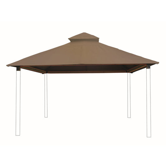 Riverstone Industries Soft Top Gazebos 12FT X 12FT Riverstone | ACACIA Gazebo Roof Framing and Mounting Kit With OutDURA Canopy - Antique Beige AGOK12-ANTIQUE-BEIGE