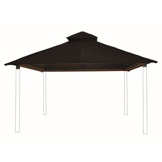 Riverstone Industries Soft Top Gazebos 12FT X 12FT Riverstone | ACACIA Gazebo Roof Framing and Mounting Kit With OutDURA Canopy - Black AGOK12-BLACK