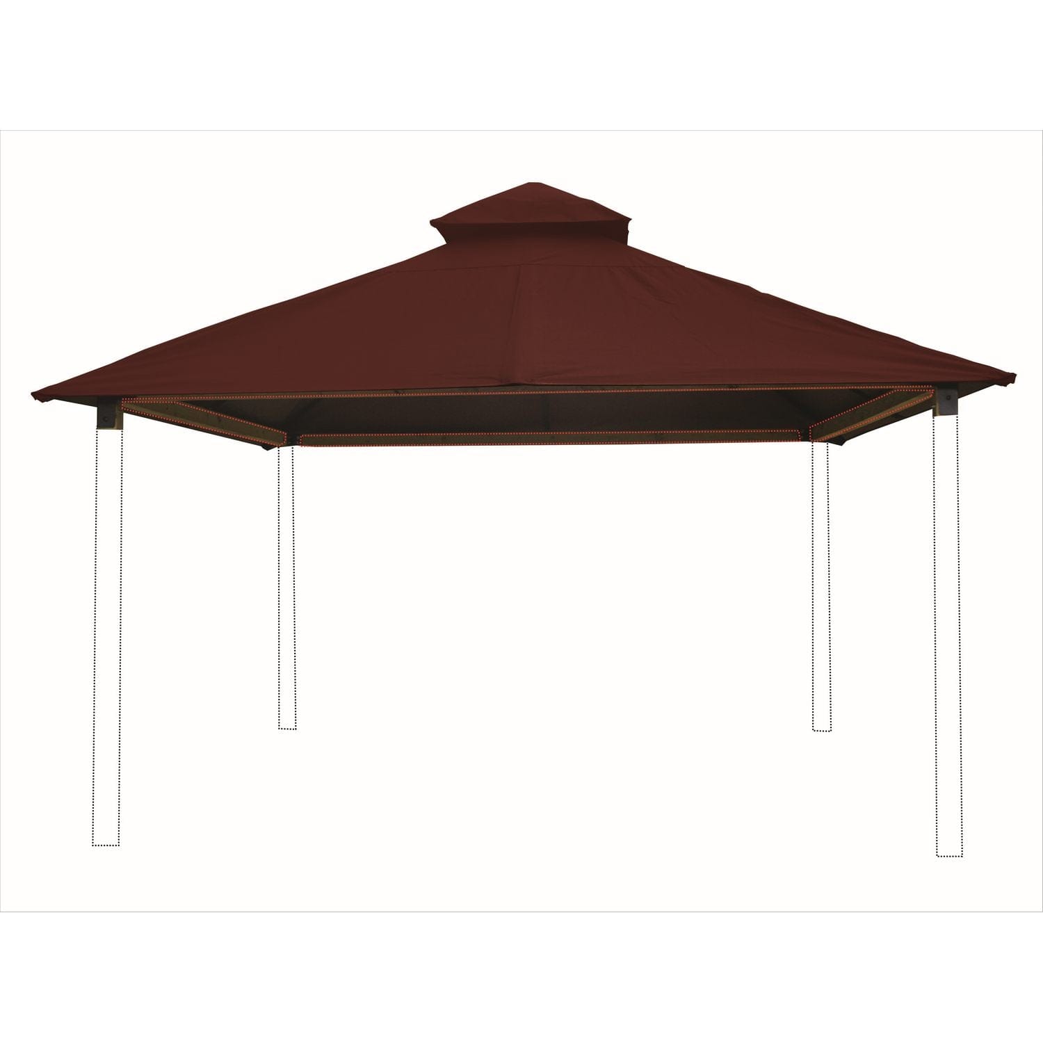Riverstone Industries Soft Top Gazebos 12FT X 12FT Riverstone | ACACIA Gazebo Roof Framing and Mounting Kit With OutDURA Canopy - Burgundy AGOK12-BURGUNDY