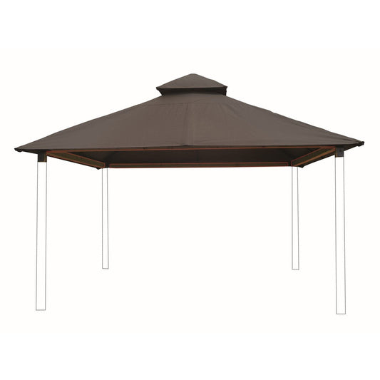 Riverstone Industries Soft Top Gazebos 12FT X 12FT Riverstone | ACACIA Gazebo Roof Framing and Mounting Kit With OutDURA Canopy - Cadent Grey AGOK12-CADET-GREY