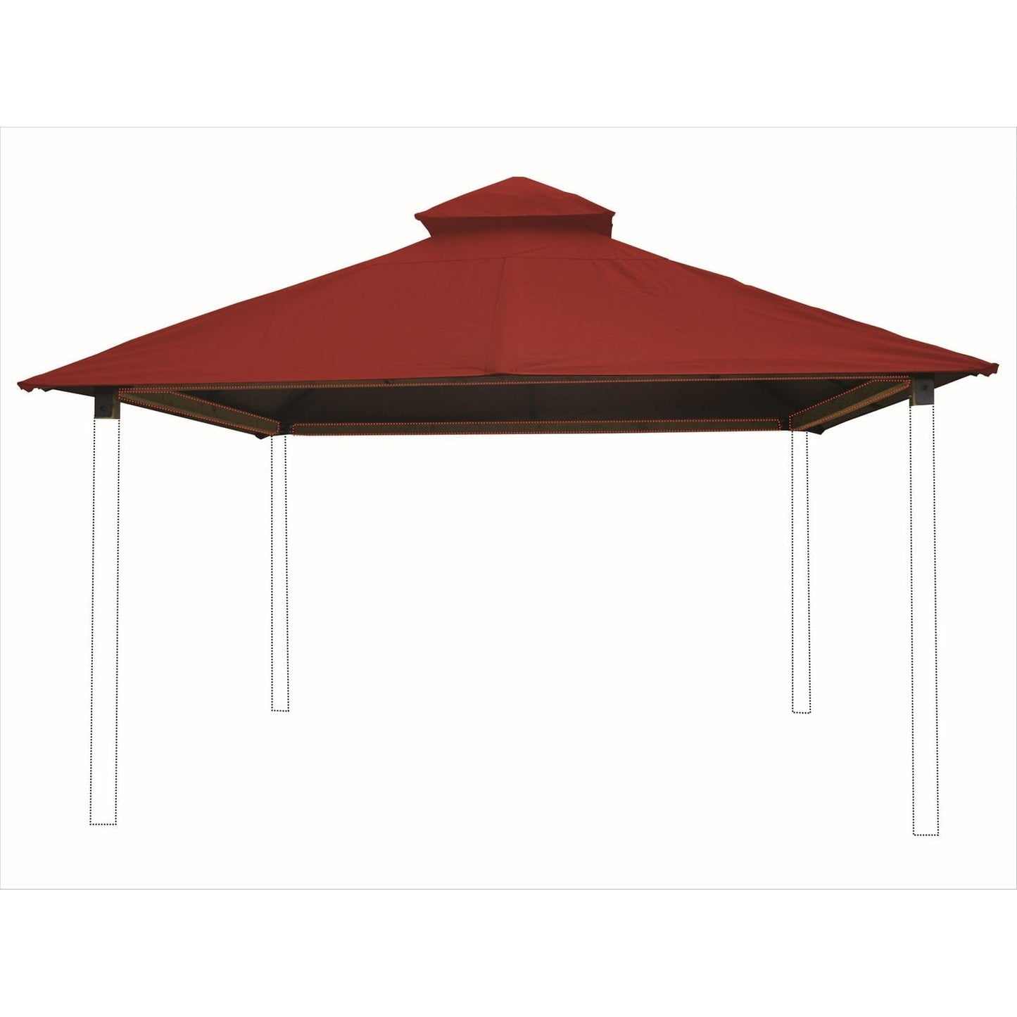 Riverstone Industries Soft Top Gazebos 12FT X 12FT Riverstone | ACACIA Gazebo Roof Framing and Mounting Kit With OutDURA Canopy - China Red AGOK12-CHINA-RED