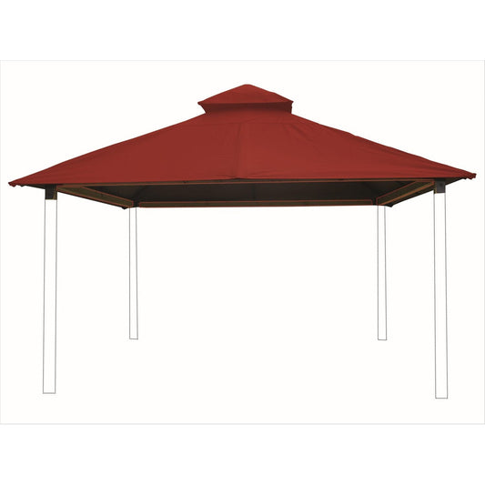 Riverstone Industries Soft Top Gazebos 12FT X 12FT Riverstone | ACACIA Gazebo Roof Framing and Mounting Kit With OutDURA Canopy - China Red AGOK12-CHINA-RED