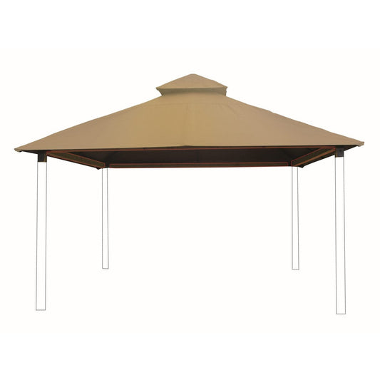 Riverstone Industries Soft Top Gazebos 12FT X 12FT Riverstone | ACACIA Gazebo Roof Framing and Mounting Kit With OutDURA Canopy - Khaki AGOK12-KHAKI