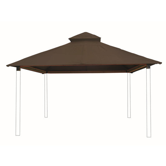 Riverstone Industries Soft Top Gazebos 12FT X 12FT Riverstone | ACACIA Gazebo Roof Framing and Mounting Kit With OutDURA Canopy - Stone AGOK12-STONE