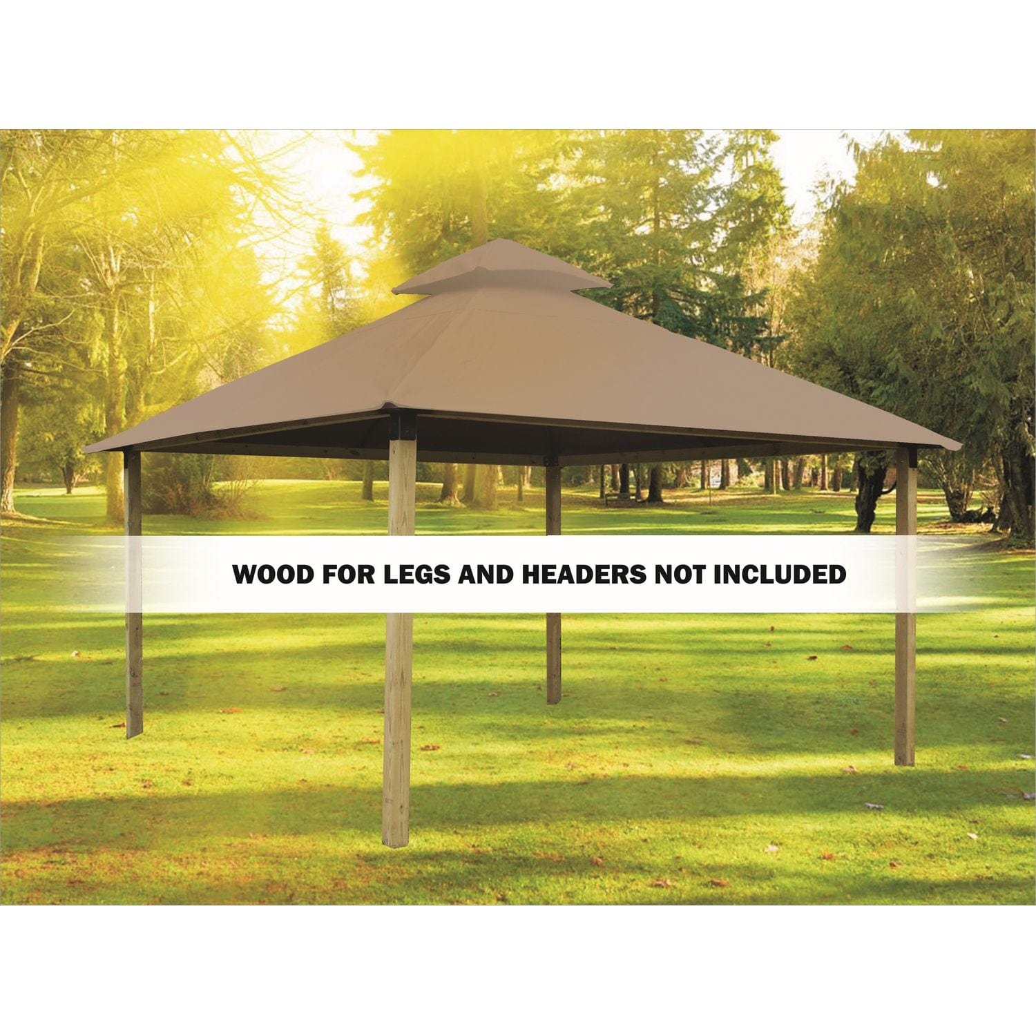 Riverstone Industries Soft Top Gazebos Riverstone | ACACIA Gazebo Roof Framing and Mounting Kit With OutDURA Canopy - Antique Beige