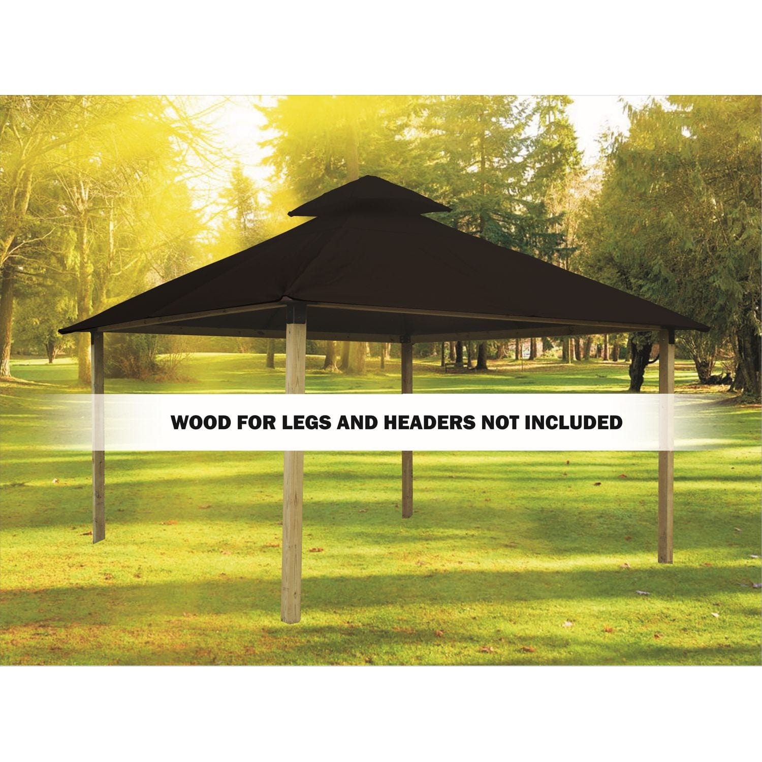 Riverstone Industries Soft Top Gazebos Riverstone | ACACIA Gazebo Roof Framing and Mounting Kit With OutDURA Canopy - Black