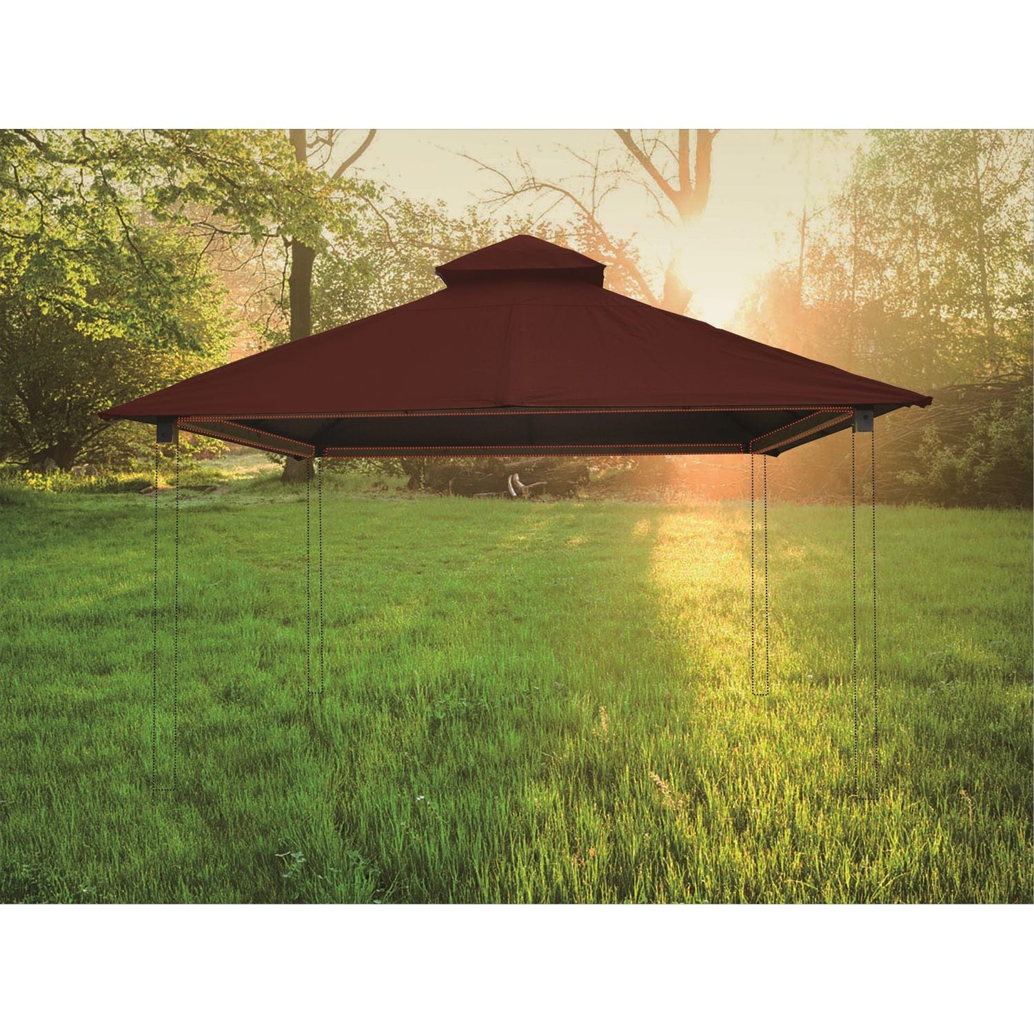 Riverstone Industries Soft Top Gazebos Riverstone | ACACIA Gazebo Roof Framing and Mounting Kit With OutDURA Canopy - Burgundy