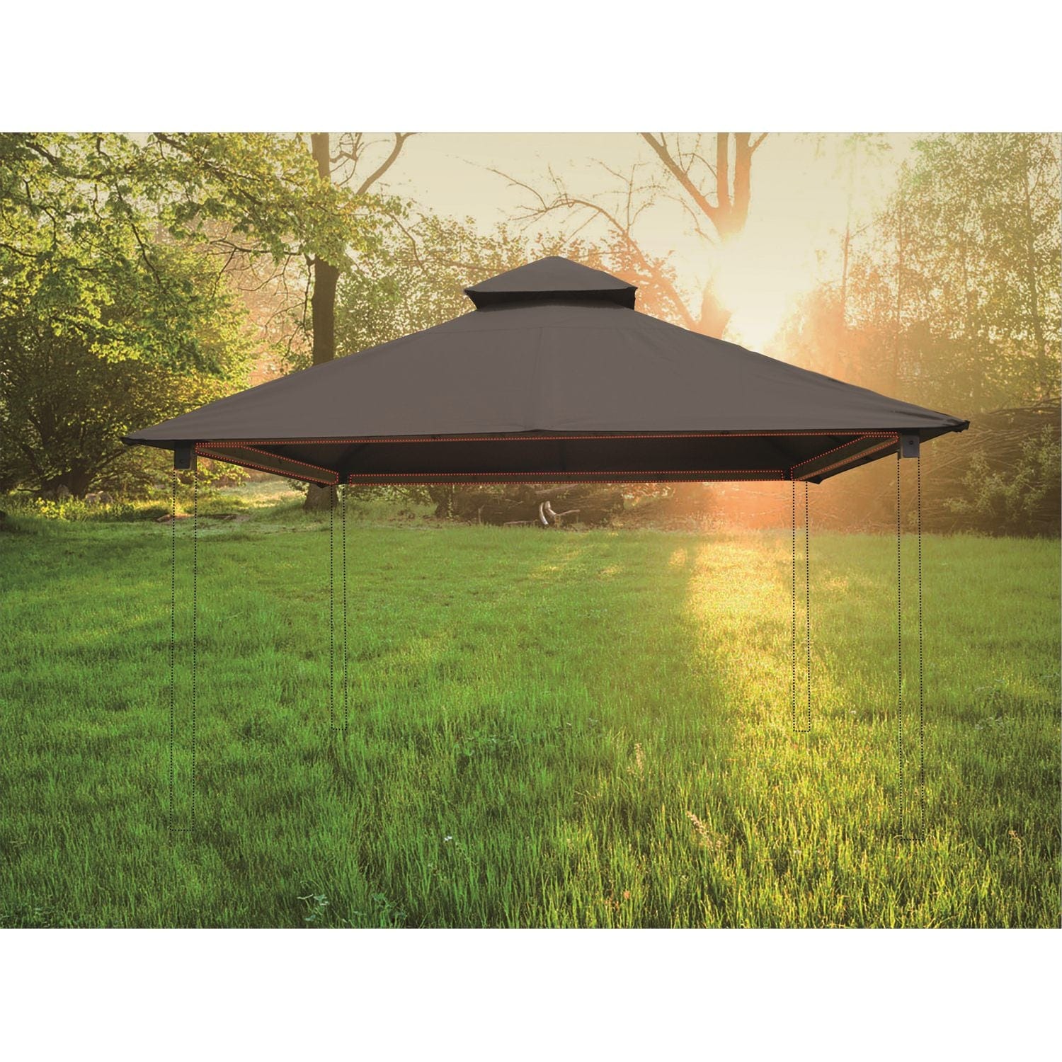 Riverstone Industries Soft Top Gazebos Riverstone | ACACIA Gazebo Roof Framing and Mounting Kit With OutDURA Canopy - Cadent Grey