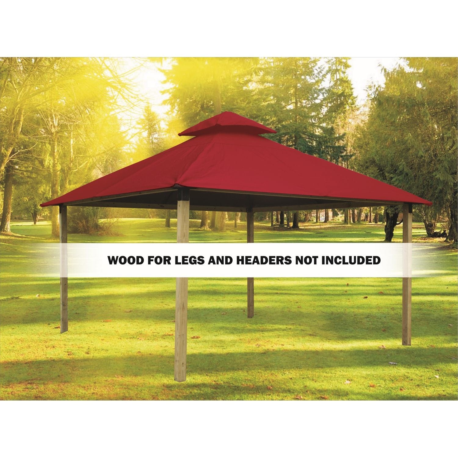 Riverstone Industries Soft Top Gazebos Riverstone | ACACIA Gazebo Roof Framing and Mounting Kit With OutDURA Canopy - Cardinal Red