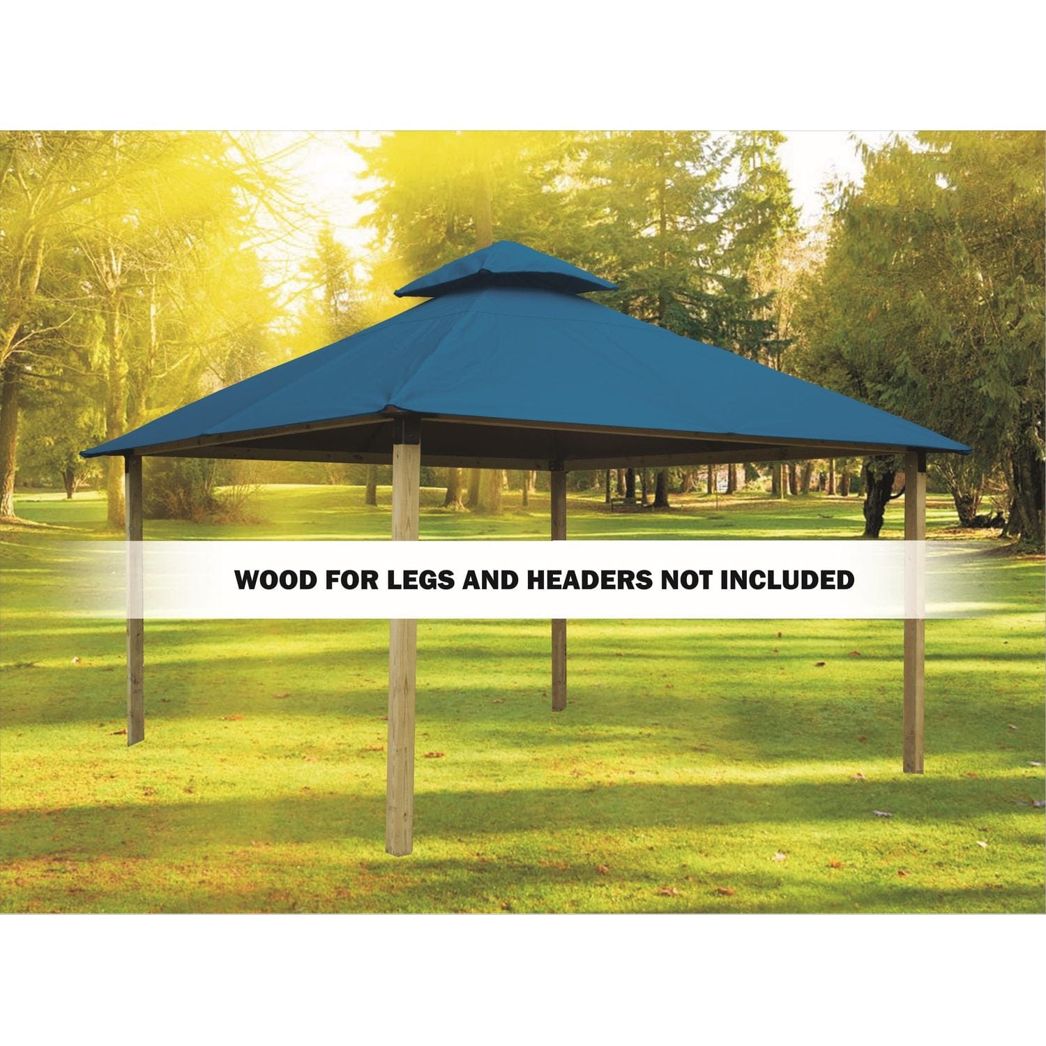 Riverstone Industries Soft Top Gazebos Riverstone | ACACIA Gazebo Roof Framing and Mounting Kit With OutDURA Canopy - Caribbean Blue
