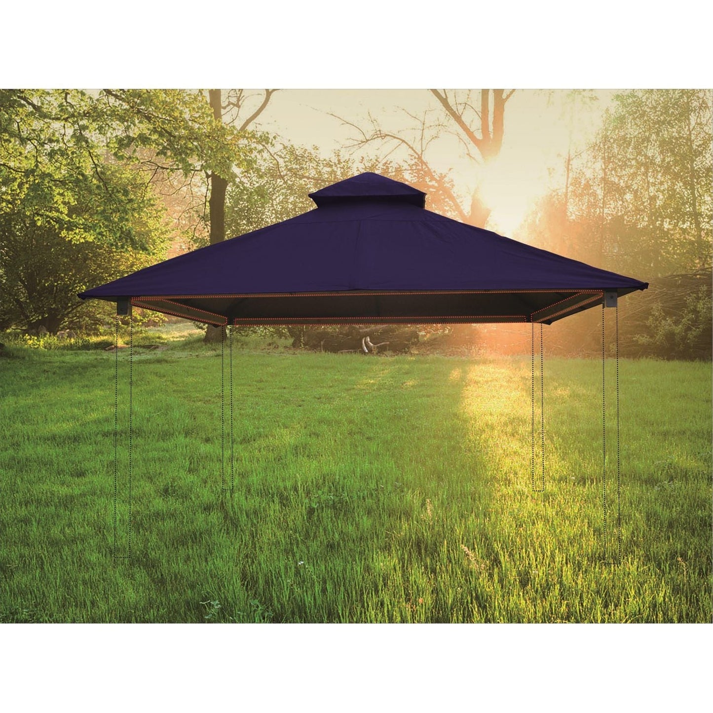 Riverstone Industries Soft Top Gazebos Riverstone | ACACIA Gazebo Roof Framing and Mounting Kit With OutDURA Canopy - Classic Royal