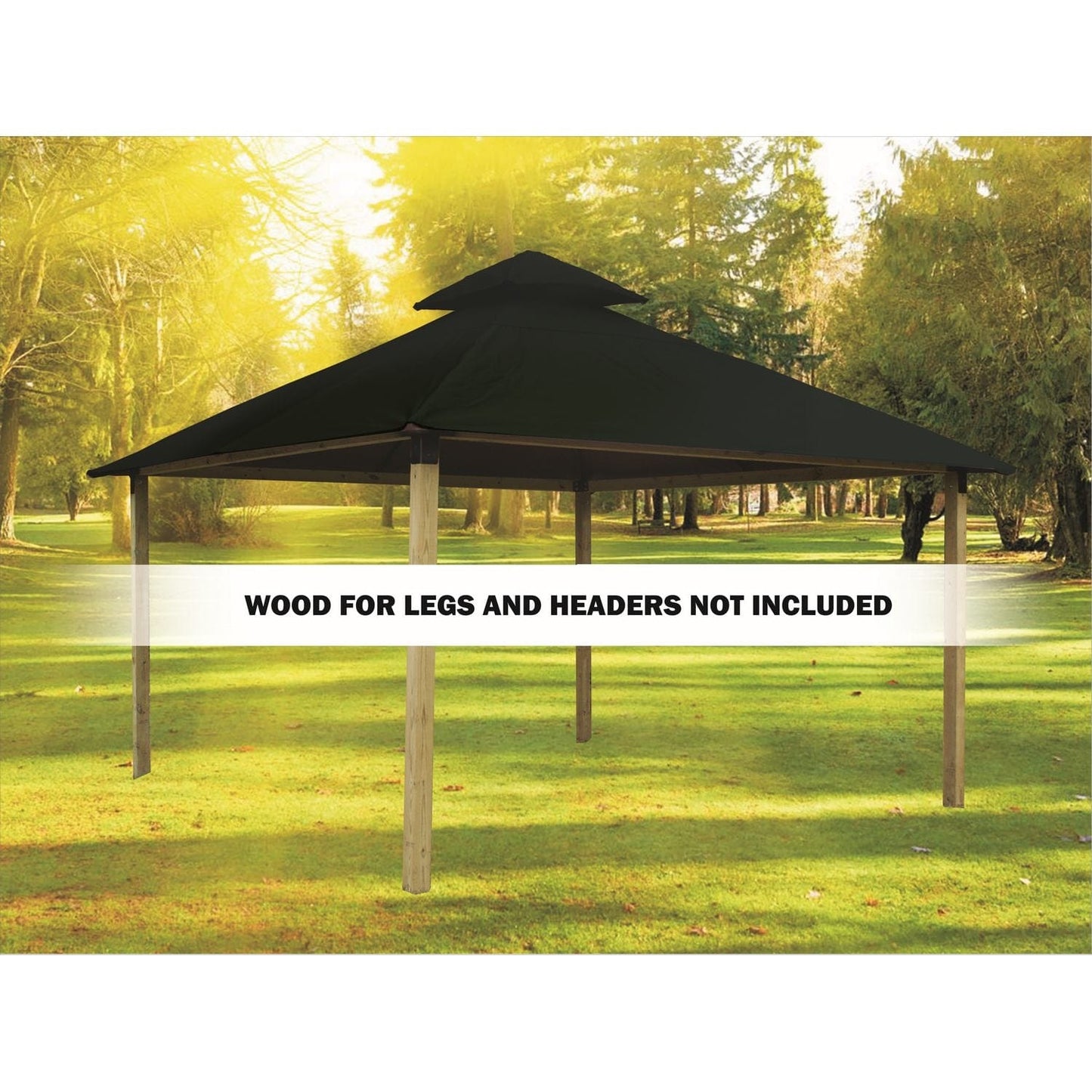 Riverstone Industries Soft Top Gazebos Riverstone | ACACIA Gazebo Roof Framing and Mounting Kit With OutDURA Canopy - Forest Green