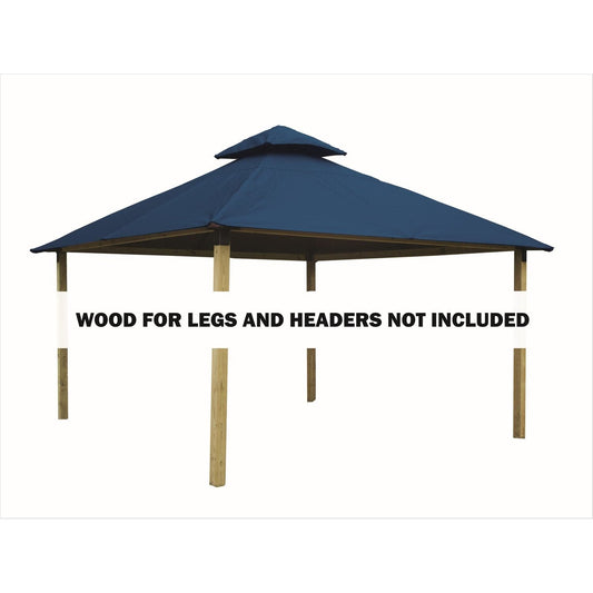 Riverstone Industries Soft Top Gazebos Riverstone | ACACIA Gazebo Roof Framing and Mounting Kit With OutDURA Canopy - Island Blue