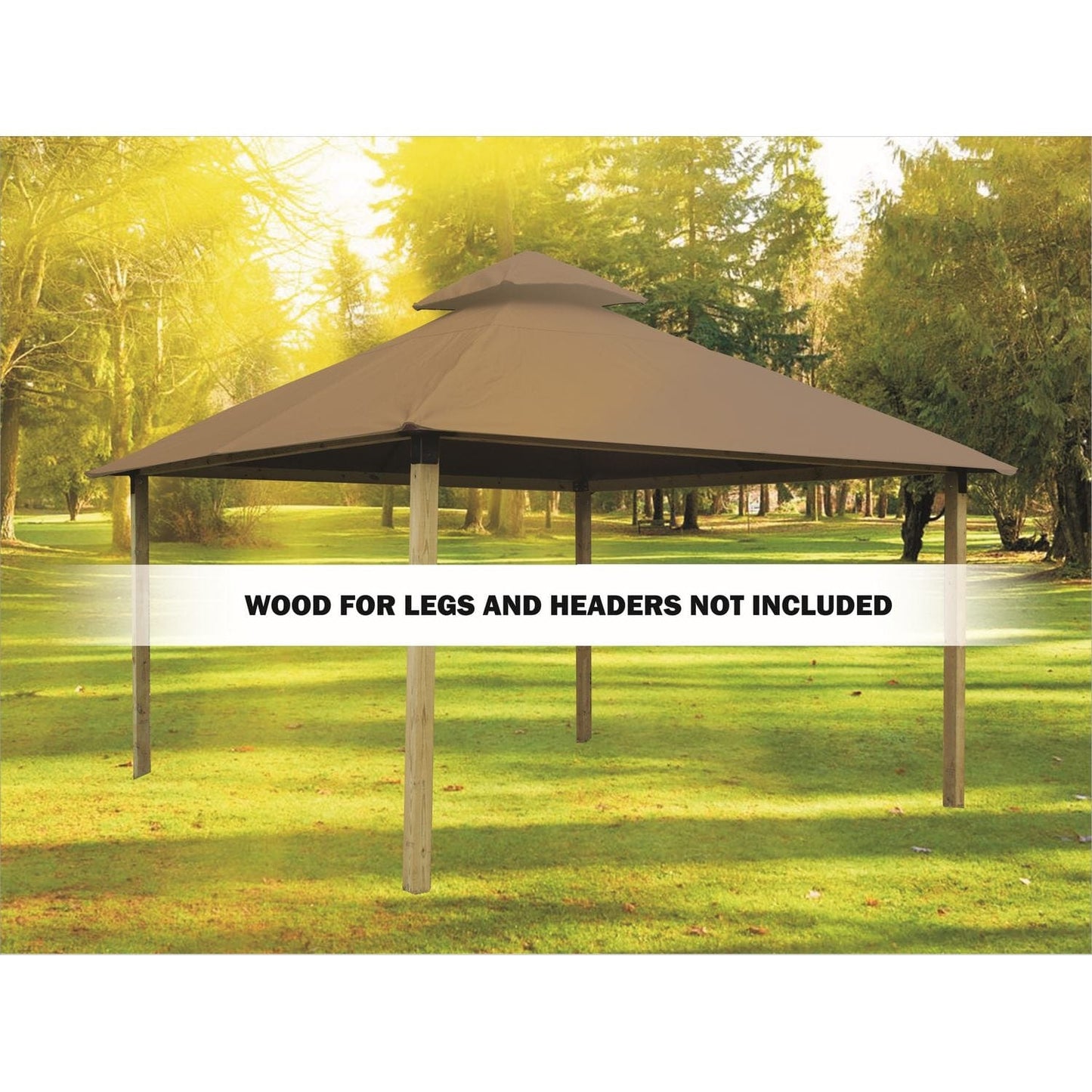 Riverstone Industries Soft Top Gazebos Riverstone | ACACIA Gazebo Roof Framing and Mounting Kit With OutDURA Canopy - Khaki